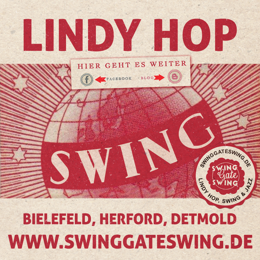 Swing Gate, Swing unterstützt und organisiert kleine und große Swing- und Jazz-Veranstaltungen im Stil der 1920er bis 1940er Jahre, rund um die Swingtanzkultur in Bielefeld, Gütersloh und Herford (Ostwestfalen). Swing Parties mit Swing-DJ's und Live Bands, Tanzabende, und Lindy Hop - und Swingtanz-Kurse.